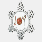 Joy gepersonaliseerde snoeprietversiering heilig tin sneeuwvlok ornament (Rechts)