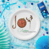 Joy gepersonaliseerde snoepsuikerriet sierzijde ho papieren bordje (Feest)