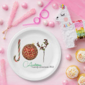 Joy gepersonaliseerde snoepsuikerriet sierzijde ho papieren bordje (Feest)