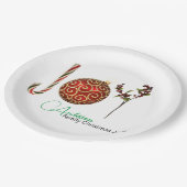 Joy gepersonaliseerde snoepsuikerriet sierzijde ho papieren bordje (Gekanteld)