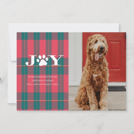 JOY Gevulde Pootjes Huisdier Foto Vakantie Kaart (Voorkant)