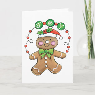 Joy Gingerbread Cookie Feestdagen Kaart