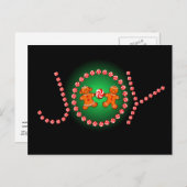 JOY, GINGERBREAD KINDEREN & SNOEP van SHARON SHARP Briefkaart (Voorkant / Achterkant)