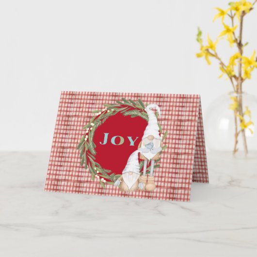 Joy Gnomes Holiday Kerstmis Kaart (Gele Bloem)
