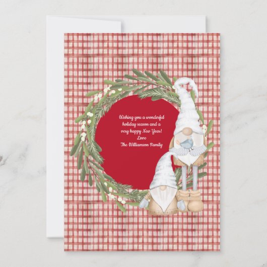 Joy Gnomes Kerstmis Kaart (Achterkant)