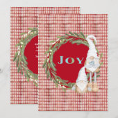 Joy Gnomes Kerstmis Kaart (Voorkant / Achterkant)