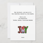 Joy Gnomes Merry Kerstgnomies Trendy Feestdagenkaart (Achterkant)