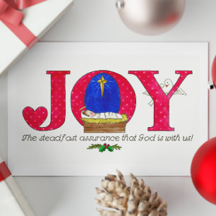 Joy God is met ons kerstBriefkaart Briefkaart