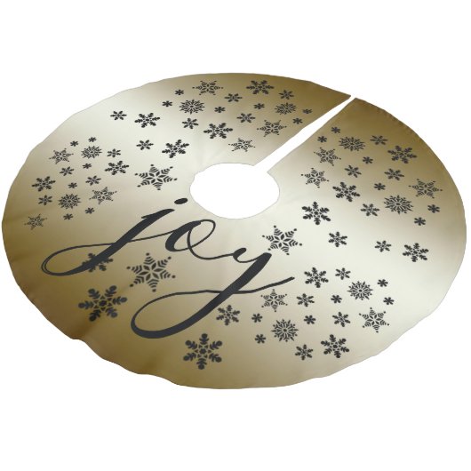 JOY - Gold & Black Snowflake kerstmis - Kerstboom Rok (Gekanteld)