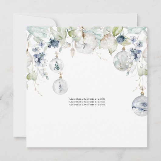 Joy Gold dusty blue greenery kerstfotokaart (Achterkant)