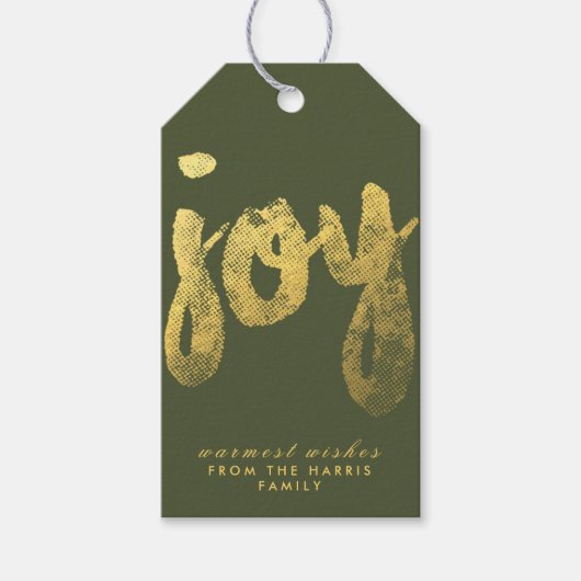 Joy + Gold Foil | FEESTDAGEN Cadeaulabel (Voorkant)