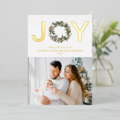 Joy Gold Foil Holiday-kaart Folie Feestdagenkaart (Staand Voorkant)