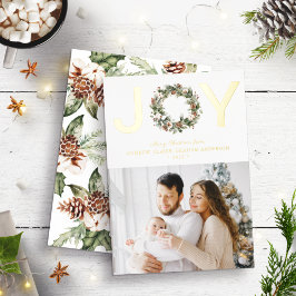 Joy Gold Foil Holiday-kaart Folie Feestdagenkaart