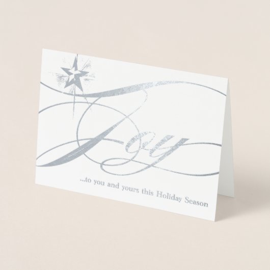 Joy Gold Foil Star Christmas Kaart (Voorkant)