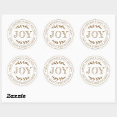 JOY Gold Merry-kerstcadeaulabel Ronde Sticker (Vel)
