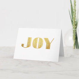 Joy Gold Metallic Art Deco Holiday Greeting Kaart