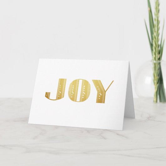 Joy Gold Metallic Art Deco Holiday Greeting Kaart (Voorkant)