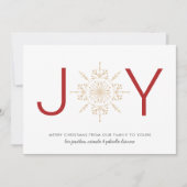 JOY Gold Snowflake Kerstvakantie Kaart (Voorkant)
