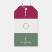 JOY Gold Sparkle Color block Holiday Custom Party Cadeaulabel (Achterkant)
