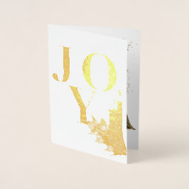 Joy Golden Candles Holly Berries Kerstfeest Folie Kaarten