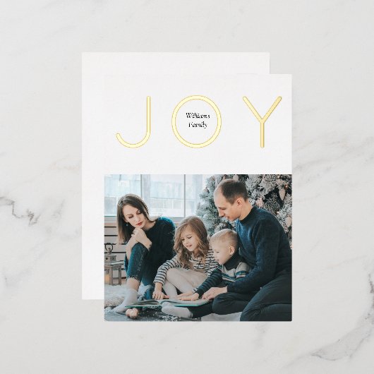 Joy Golden Folie Holiday Briefkaart (Voorkant / Achterkant)