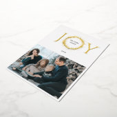 Joy Golden Wreath Kerstmis Folie Feestdagenkaart (Gedraaid)