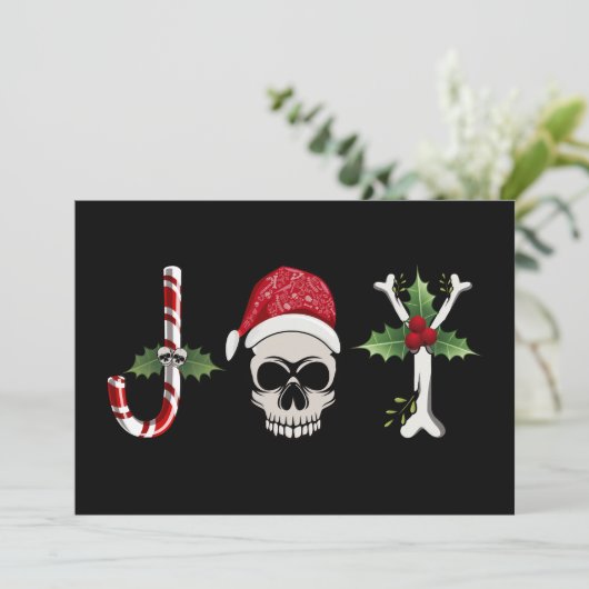 Joy Gothic Kerstfeestay Kaart (Staand voorkant)