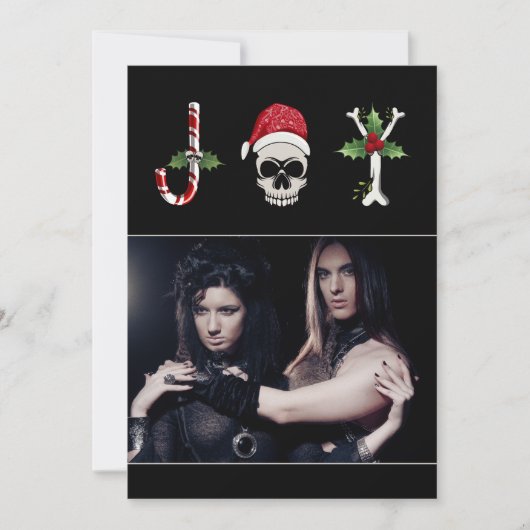 Joy Gothic kerstfoto-feestdag Feestdagenkaart (Voorkant)