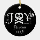 Joy Gothic Kerstmis Keramisch Ornament (Voorkant)