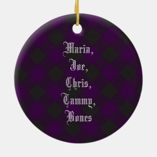 Joy Gothic Kerstmis Keramisch Ornament (Achterkant)