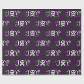 Joy Gothic Kerstmis Paarse Buffalo Pset Cadeaupapier (Vlak)