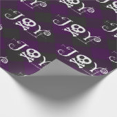 Joy Gothic Kerstmis Paarse Buffalo Pset Cadeaupapier (Hoek)