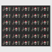 Joy Gothic Skull Holly Kerstfeestdag Cadeaupapier (Vlak)
