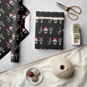 Joy Gothic Skull Holly Kerstfeestdag - Verpakking Cadeaupapier