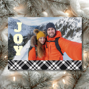 JOY Goud Folie Koppel Foto Kerst Vakantiekaart Uitnodiging