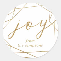 Joy Gouden Geometrische Kerstmis Klassieke Ronde S
