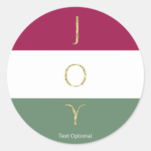 JOY Gouden Glitter Kleurenblok Vakantie Aangepaste Ronde Sticker