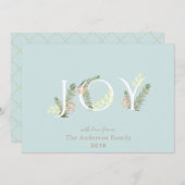 JOY Green Floliage Mint Groene Kerst Kaart (Voorkant / Achterkant)