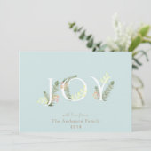 JOY Green Floliage Mint Groene Kerst Kaart (Staand voorkant)