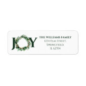 Joy Greenery Christmas Wreath Retouradres Etiket (Voorkant)