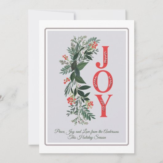 Joy Greenery Classic Gray Lijst Peace Love Holiday (Voorkant)