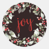 Joy Greenery | Kerstakelmolen van Berries Ronde Sticker (Voorkant)