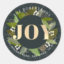 JOY Groen Blauwe Blauwe Blauwe Blauw Adres Sticker