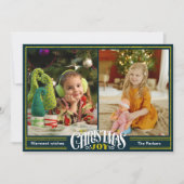 JOY Groen Goud Script Minimalistische Foto Kerstmi Feestdagenkaart (Voorkant)