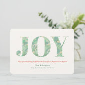 JOY Groene Blad Kerst Vakantiekaart Feestdagenkaart (Staand voorkant)