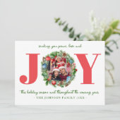 JOY Groenwerk Waterverf Kerst Fotokaart Feestdagenkaart (Staand voorkant)