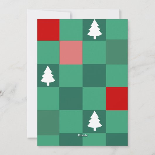 JOY Grote Enkelvoudige Foto Geruite Kerstboom Feestdagenkaart (Achterkant)