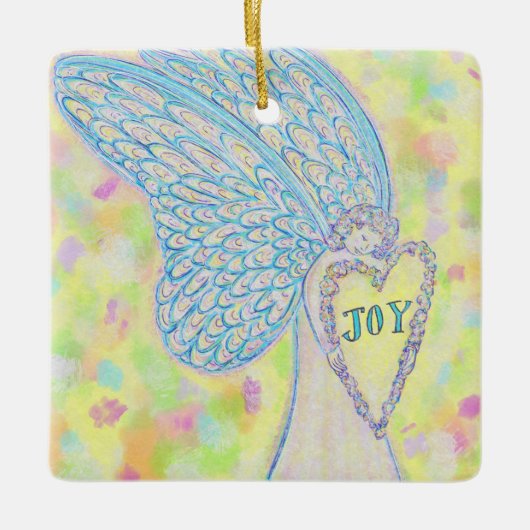 Joy Guardian Angel Custom Holiday Gift Ornament (Voorkant)