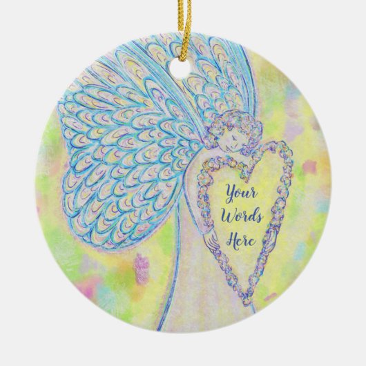 Joy Guardian Angel Custom Holiday Gift Ornaments Keramisch Ornament (Voorkant)