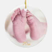 Joy Hand Lettered Gold 2-side Photo Holiday Keramisch Ornament (Achterkant)